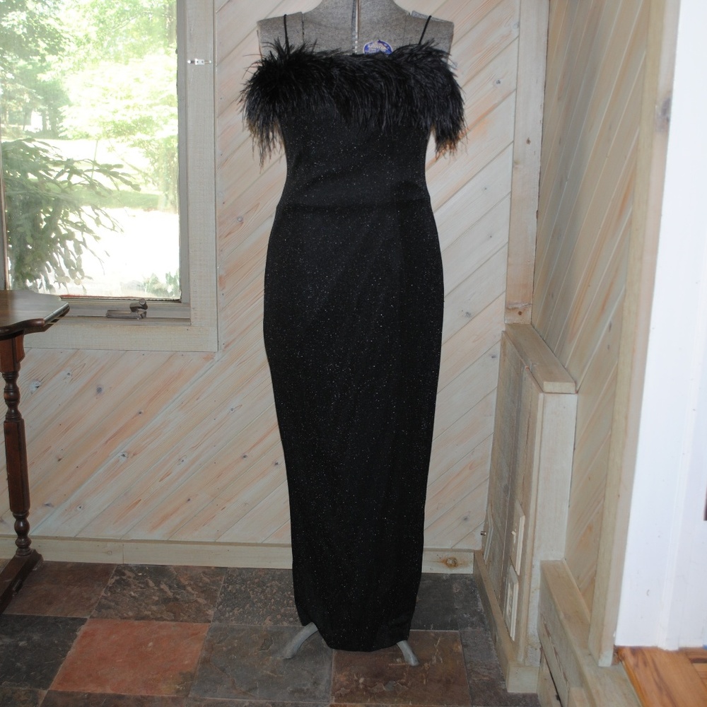 ALEX EVENINGS long black sparkly dress